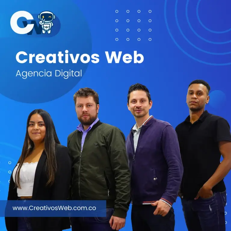 Personal profesional del equipo de Creativos web Bogotá Duban Fierro, Cristian Sánchez, mauricio Melo y Lina León instagram